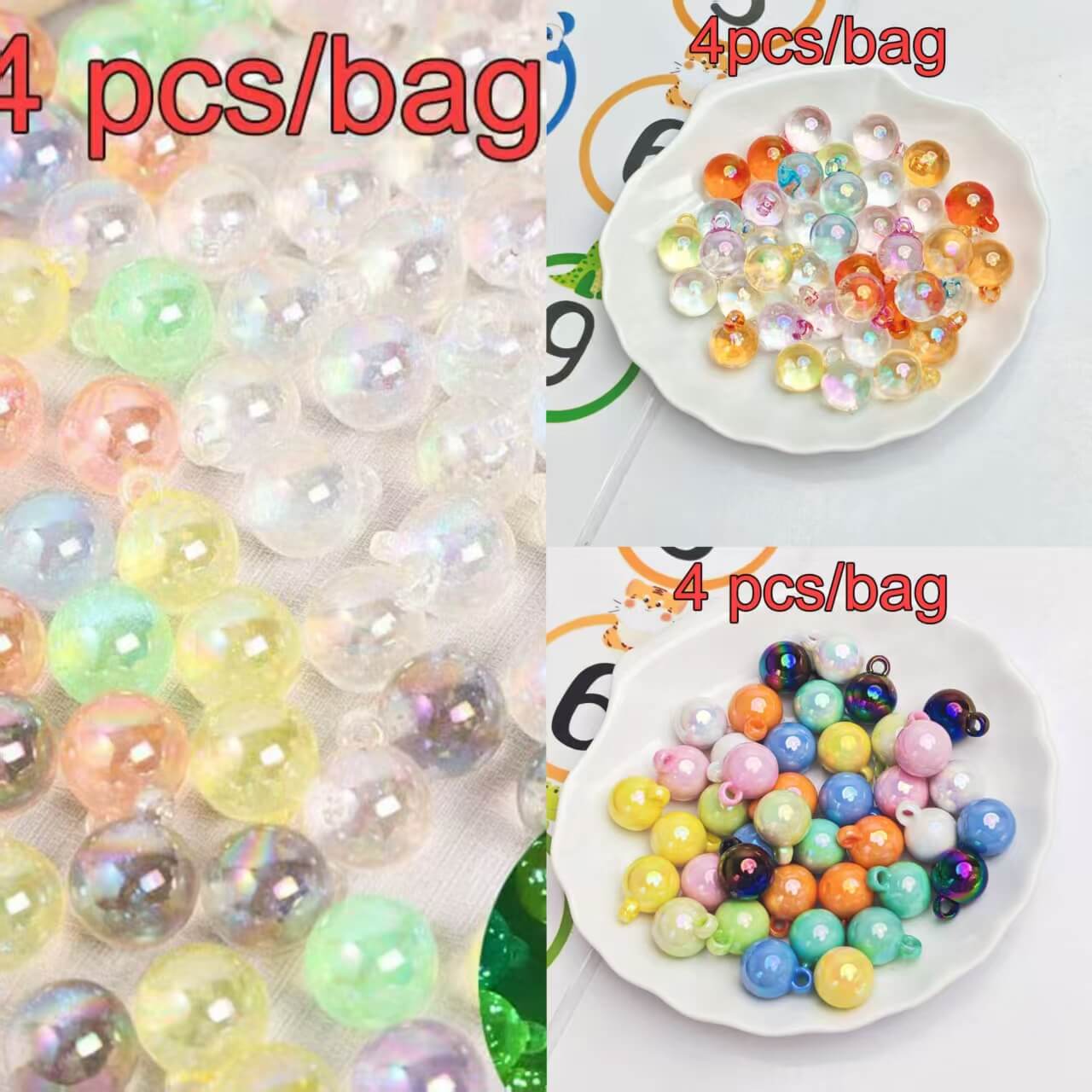 A186-(15*21mm) Cuentas acrílicas para colgar mixtas (9 juegos cuadrados)