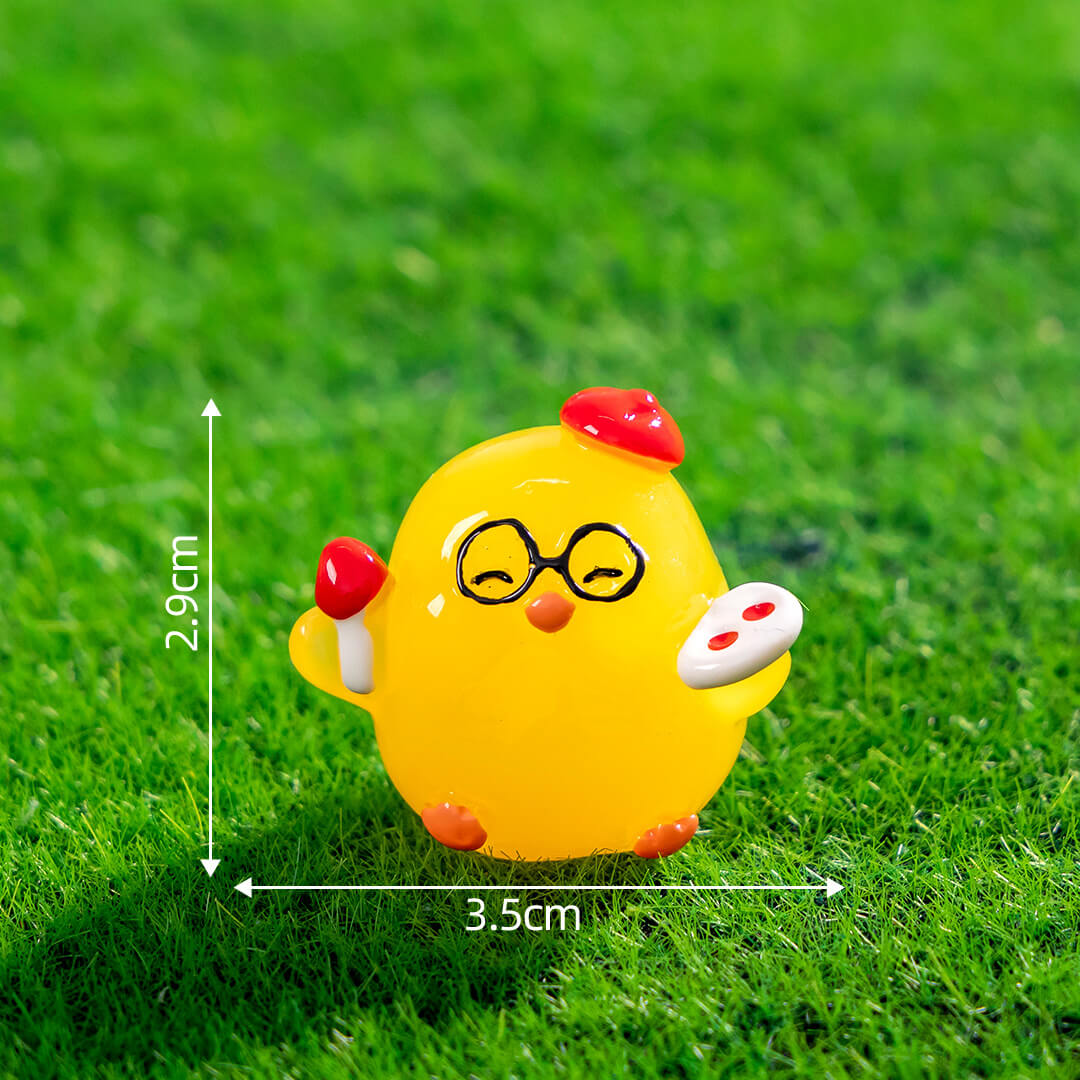 A204-Pollito Luminoso de Resina Amarillo (Juego de 9 Cuadrados)