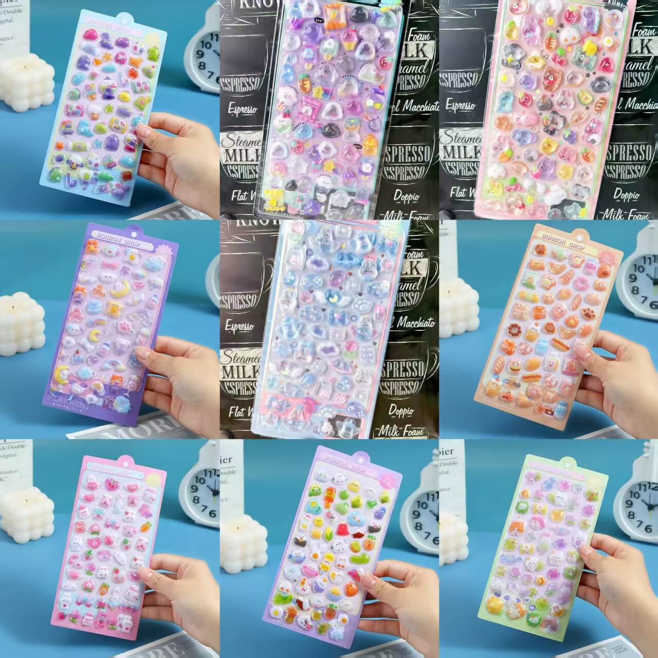 A226-Pegatina Burbuja de Dibujos Animados (Juego de Correspondencia)