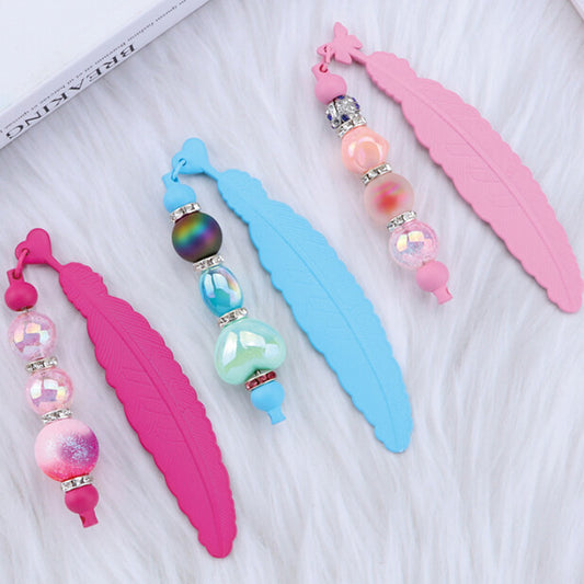 A259-DIY Beadable Feather Bookmark (Matching Game)