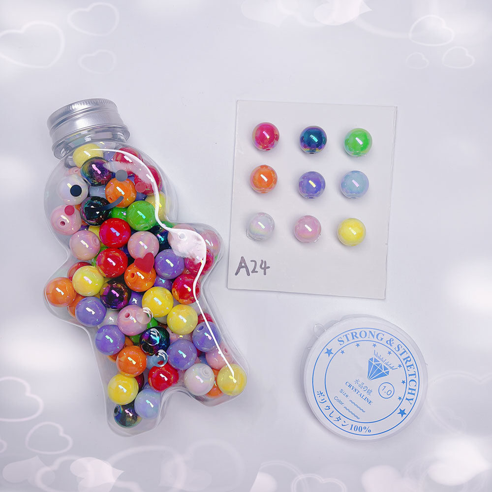 A24-(16mm) Bolsas de Cuentas Acrílicas con Recubrimiento UV (Juego de Nueve Cuadrados)