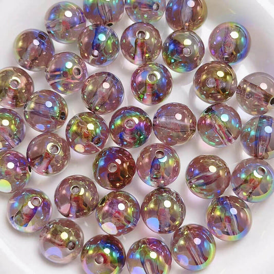 A131-(16mm)Acrylic UV-Coated Multicolor Glitter Beads(9 Square Game)