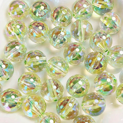 A131-(16mm)Cuentas Acrílicas Multicolor con Purpurina y Revestimiento UV (Juego de 9 Cuadrados)