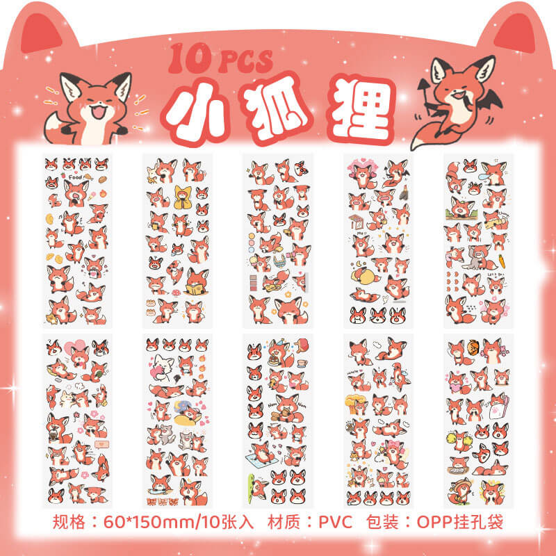 A132-Pegatinas de dibujos animados impermeables PVE (Juego de combinación)