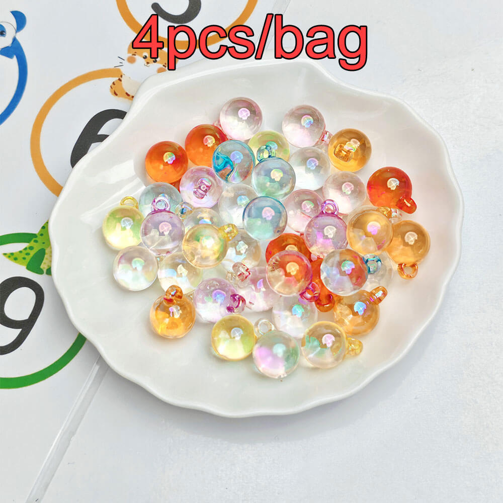 A168-(15*21mm) Cuentas acrílicas con purpurina multicolor con revestimiento UV para colgar (Juego de 9 cuadrados)