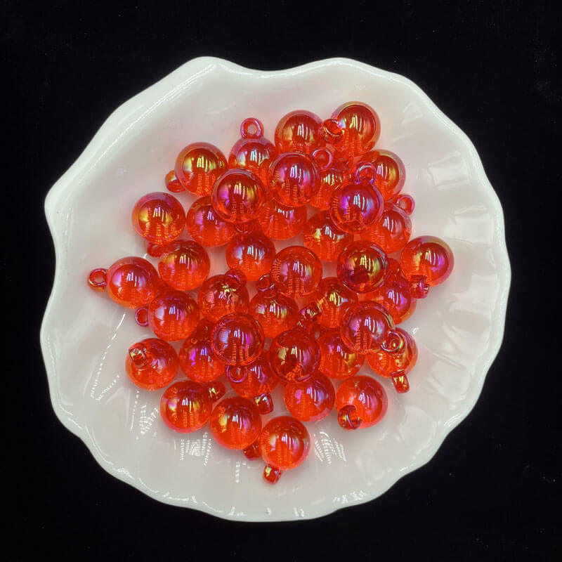 A168-(15*21mm) Cuentas acrílicas con purpurina multicolor con revestimiento UV para colgar (Juego de 9 cuadrados)