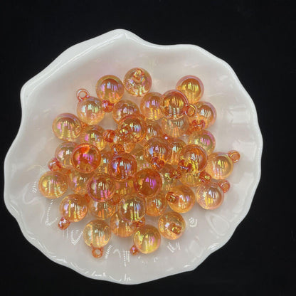 A168-(15*21mm) Cuentas acrílicas con purpurina multicolor con revestimiento UV para colgar (Juego de 9 cuadrados)