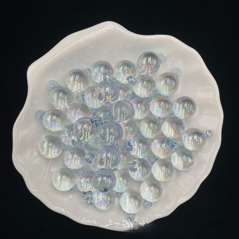 A168-(15*21mm) Cuentas acrílicas con purpurina multicolor con revestimiento UV para colgar (Juego de 9 cuadrados)