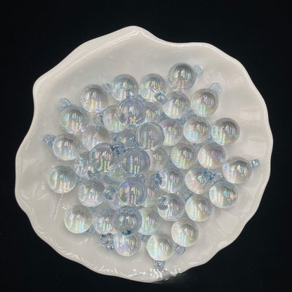A168-(15*21mm) Cuentas acrílicas con purpurina multicolor con revestimiento UV para colgar (Juego de 9 cuadrados)