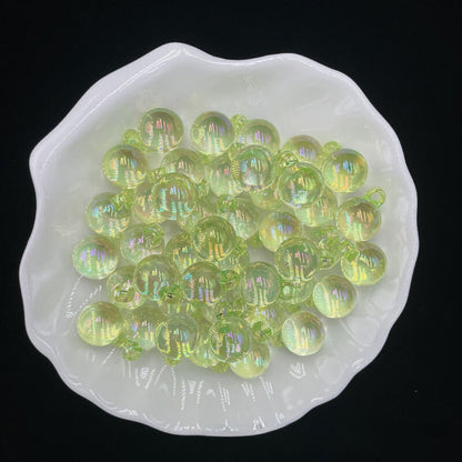 A168-(15*21mm) Cuentas acrílicas con purpurina multicolor con revestimiento UV para colgar (Juego de 9 cuadrados)