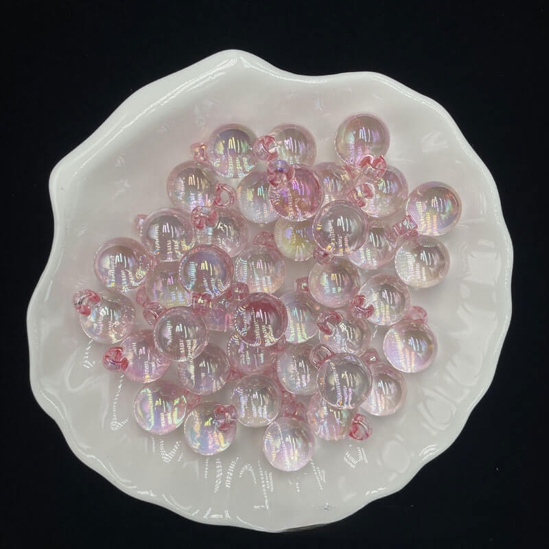 A168-(15*21mm) Cuentas acrílicas con purpurina multicolor con revestimiento UV para colgar (Juego de 9 cuadrados)