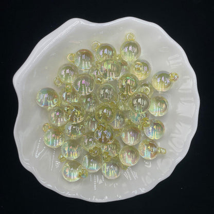 A168-(15*21mm) Cuentas acrílicas con purpurina multicolor con revestimiento UV para colgar (Juego de 9 cuadrados)