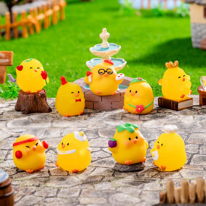 A204-Pollito Luminoso de Resina Amarillo (Juego de 9 Cuadrados)
