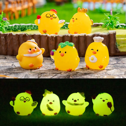 A204-Pollito Luminoso de Resina Amarillo (Juego de 9 Cuadrados)