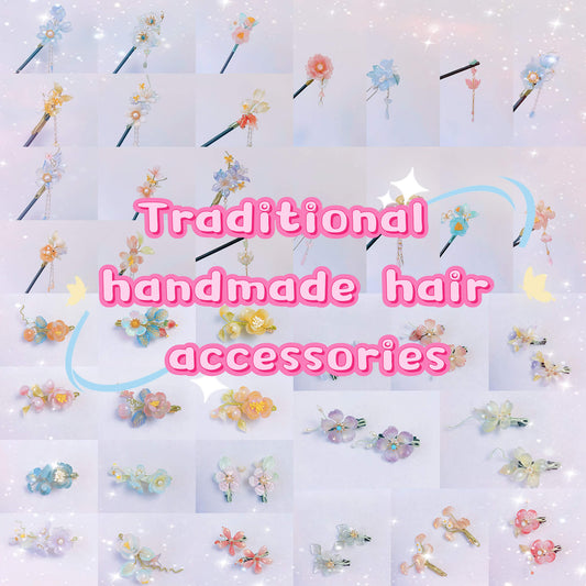 A247-Accesorios para el cabello tradicionales hechos a mano (NO es un juego)