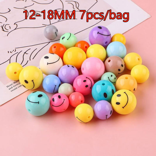 A256-(12-18MM)Acrylic Smiling Face Beads (9 Square Game)