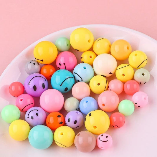 A256-(12-18MM)Acrylic Smiling Face Beads (9 Square Game)