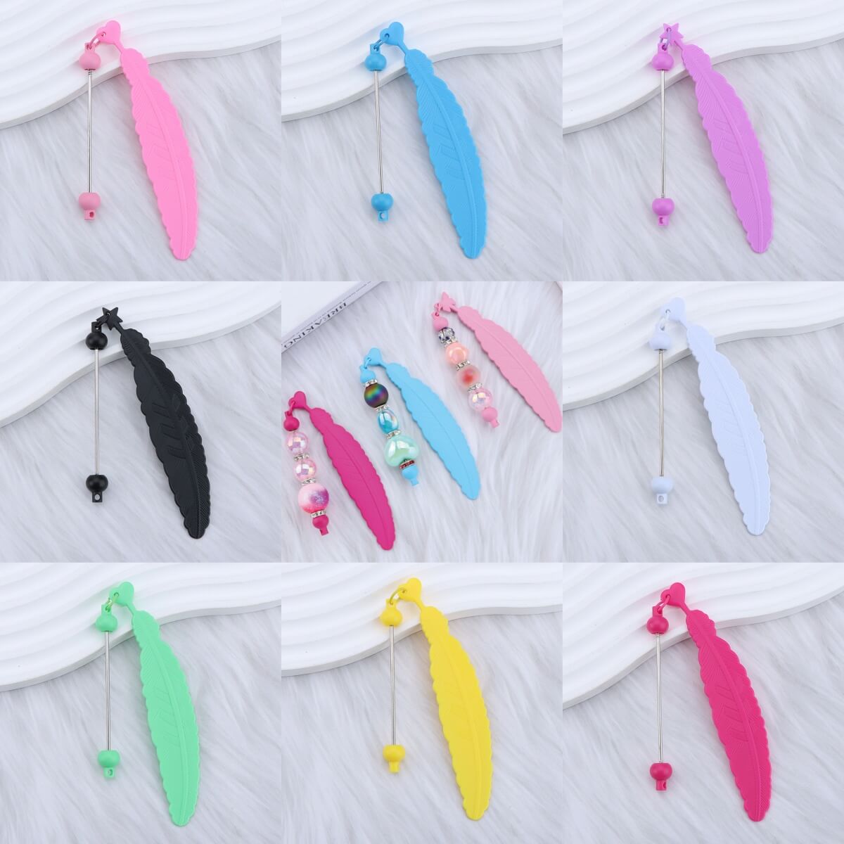 A259-DIY Beadable Feather Bookmark (Color Matching Game)