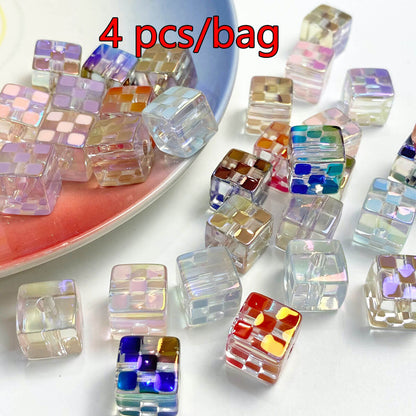 A262-(14MM)Cuentas Cuadradas Acrílicas de Varios Colores (Juego de 9 Cuadrados)