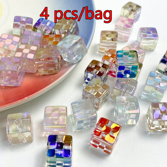 A262-(14MM)Acrylic Multi-Colored Square Beads (9 Square Game)