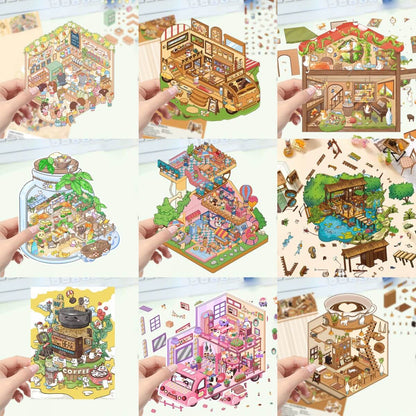 A269-Mini World Pegatinas 3D 6 (Juego de combinación de colores)