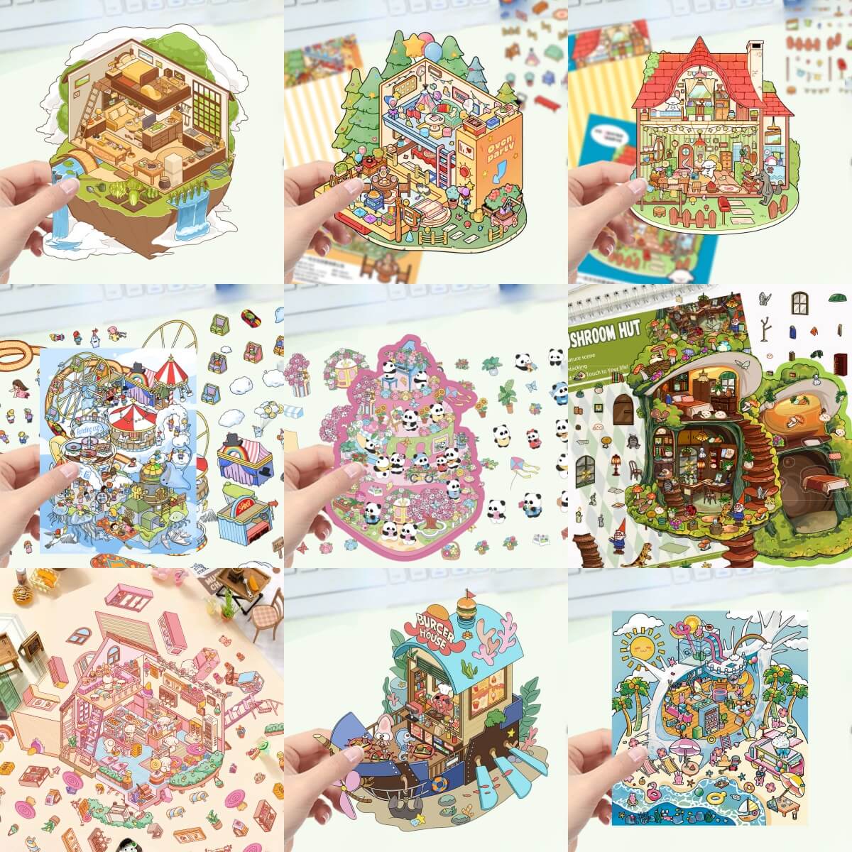 A269-Mini World Pegatinas 3D 6 (Juego de combinación de colores)