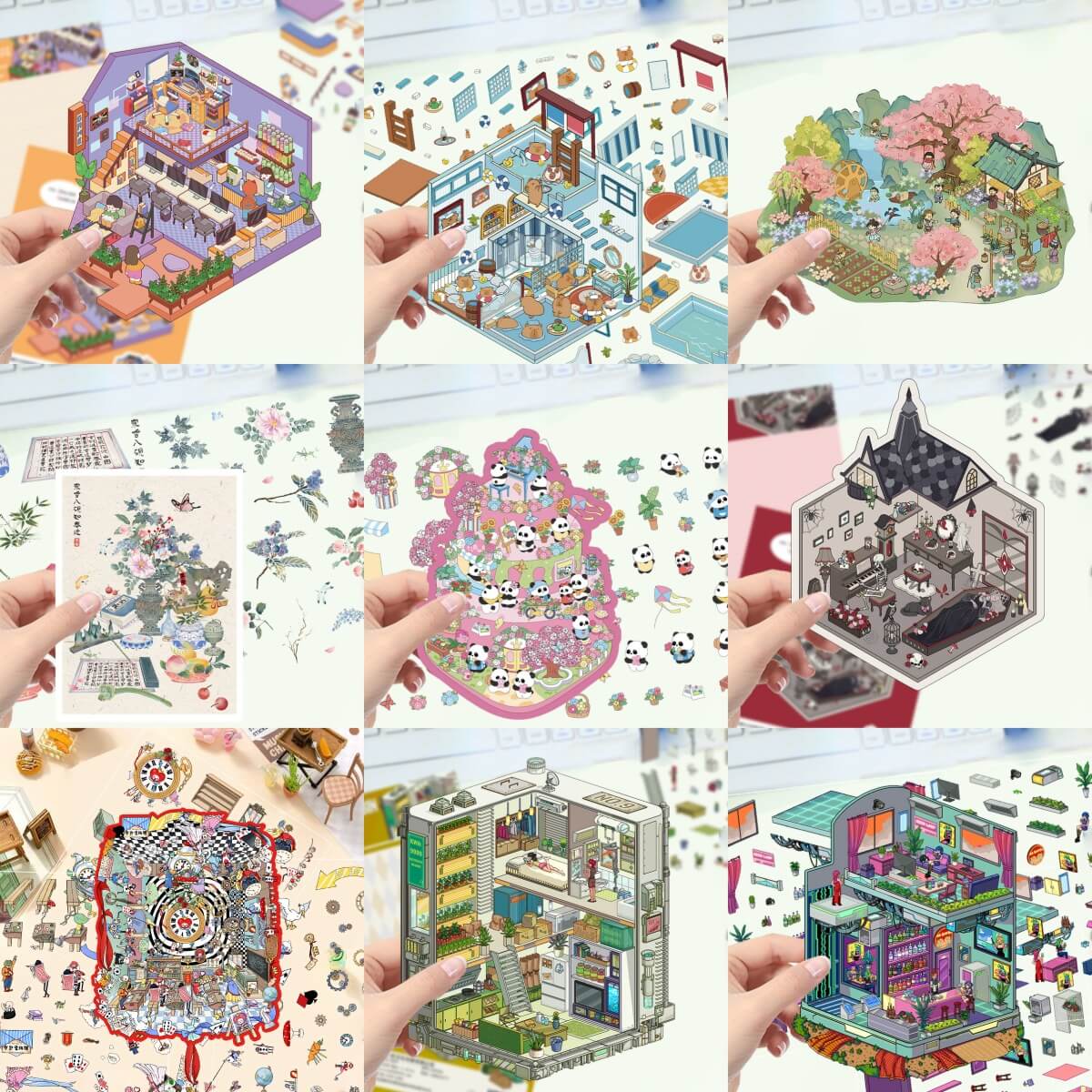 A269-Mini World Pegatinas 3D 6 (Juego de combinación de colores)