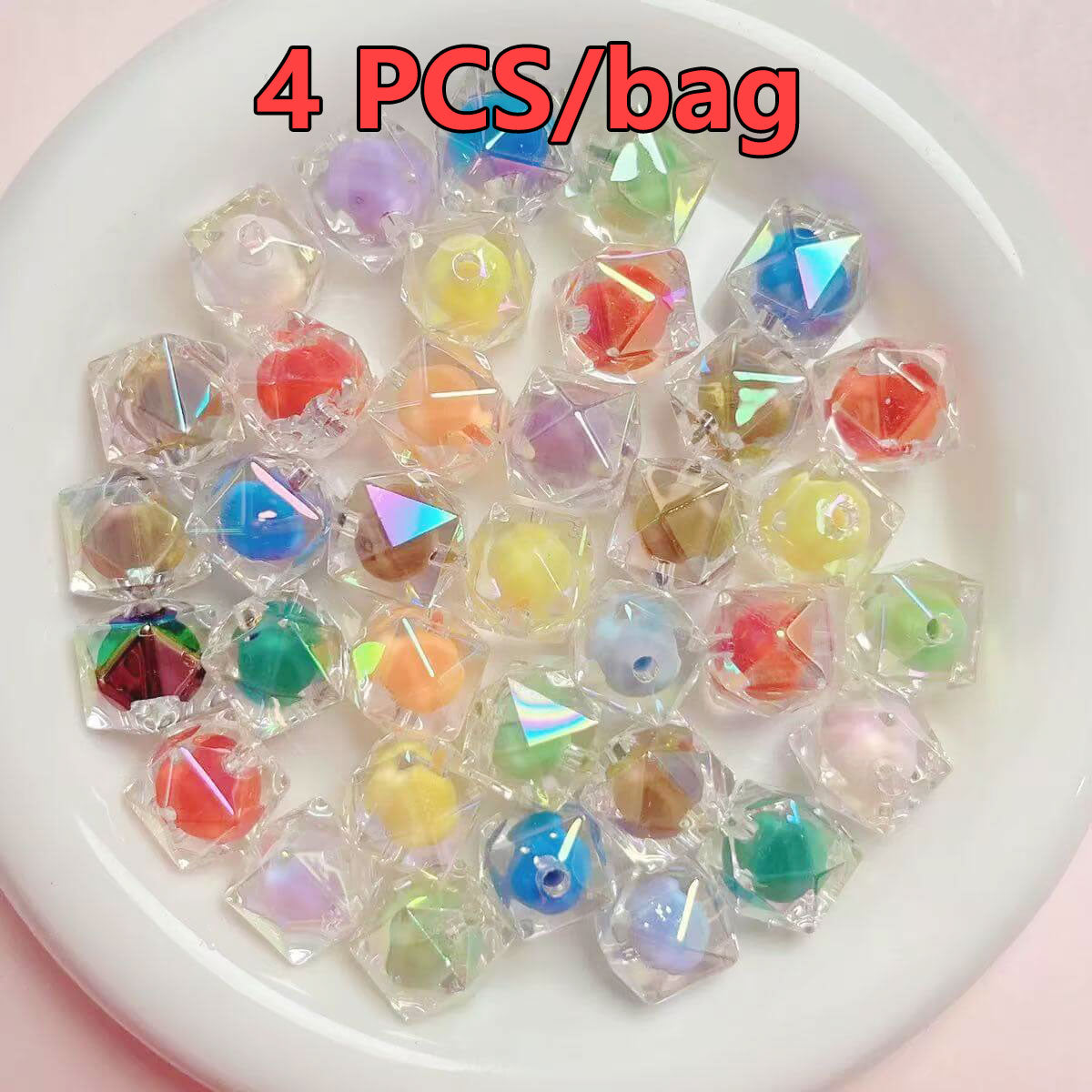 A283-16MM Cuentas acrílicas rómbicas de doble capa (Juego de 9 cuadrados)