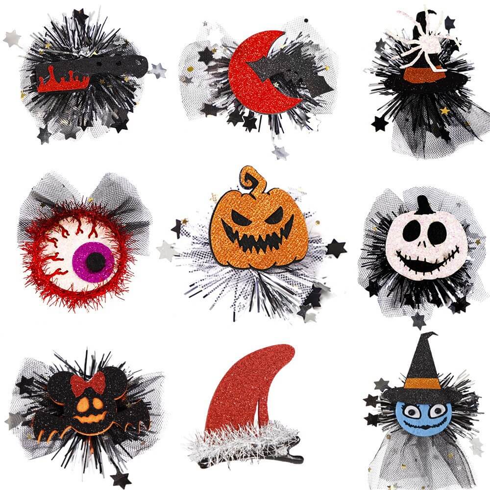 H09-Pinza para el pelo de Halloween 18 diseños (Juego de correspondencias)