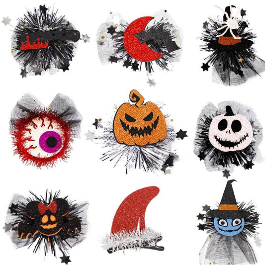 H09-Pinza para el pelo de Halloween 18 diseños (Juego de correspondencias)
