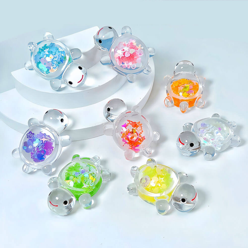 A06-Bolsas acrílicas transparentes de tortuga luminosa (Juego de 9 cuadrados)