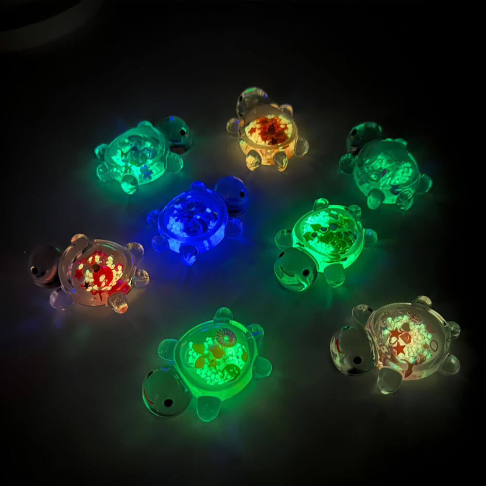 A06-Bolsas acrílicas transparentes de tortuga luminosa (Juego de 9 cuadrados)